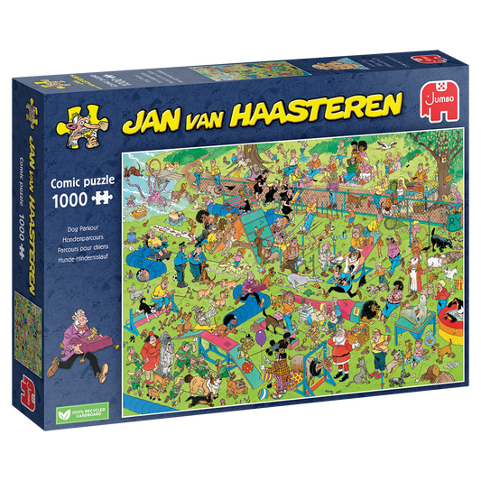 PRE-ORDER Jan Van Haasteren Dog Parkour 1000 Piece Jigsaw Puzzle