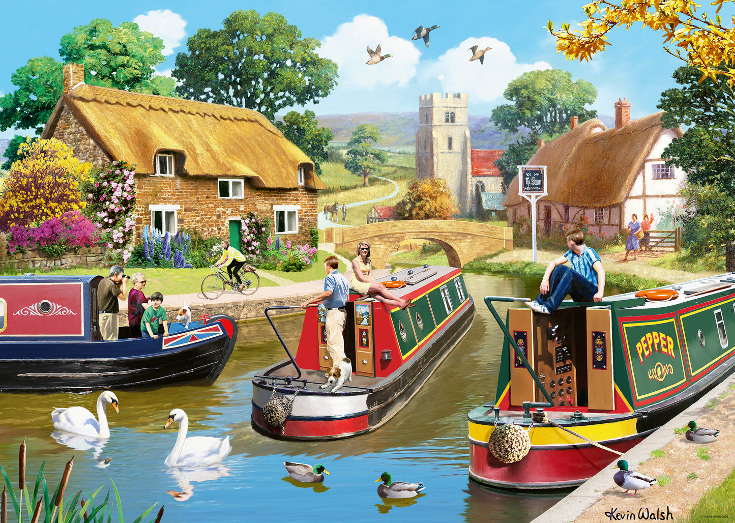 A Busy Day on the Canal 1000 Piece Jigsaw Puzzle