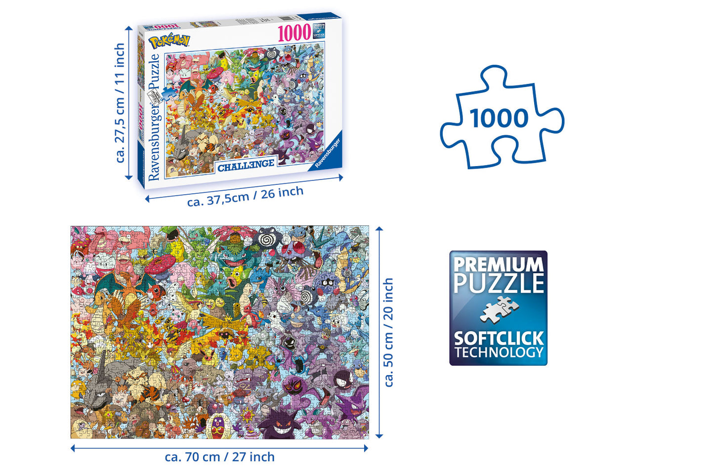 Challenge Pokemon 1000 Piece Jigsaw Puzzle