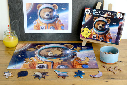 Teddy In Space 100 Piece Wooden Jigsaw Puzzle