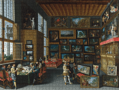 Cognoscenti in a Room hung with Pictures - National Gallery 1000 Piece Jigsaw Puzzle