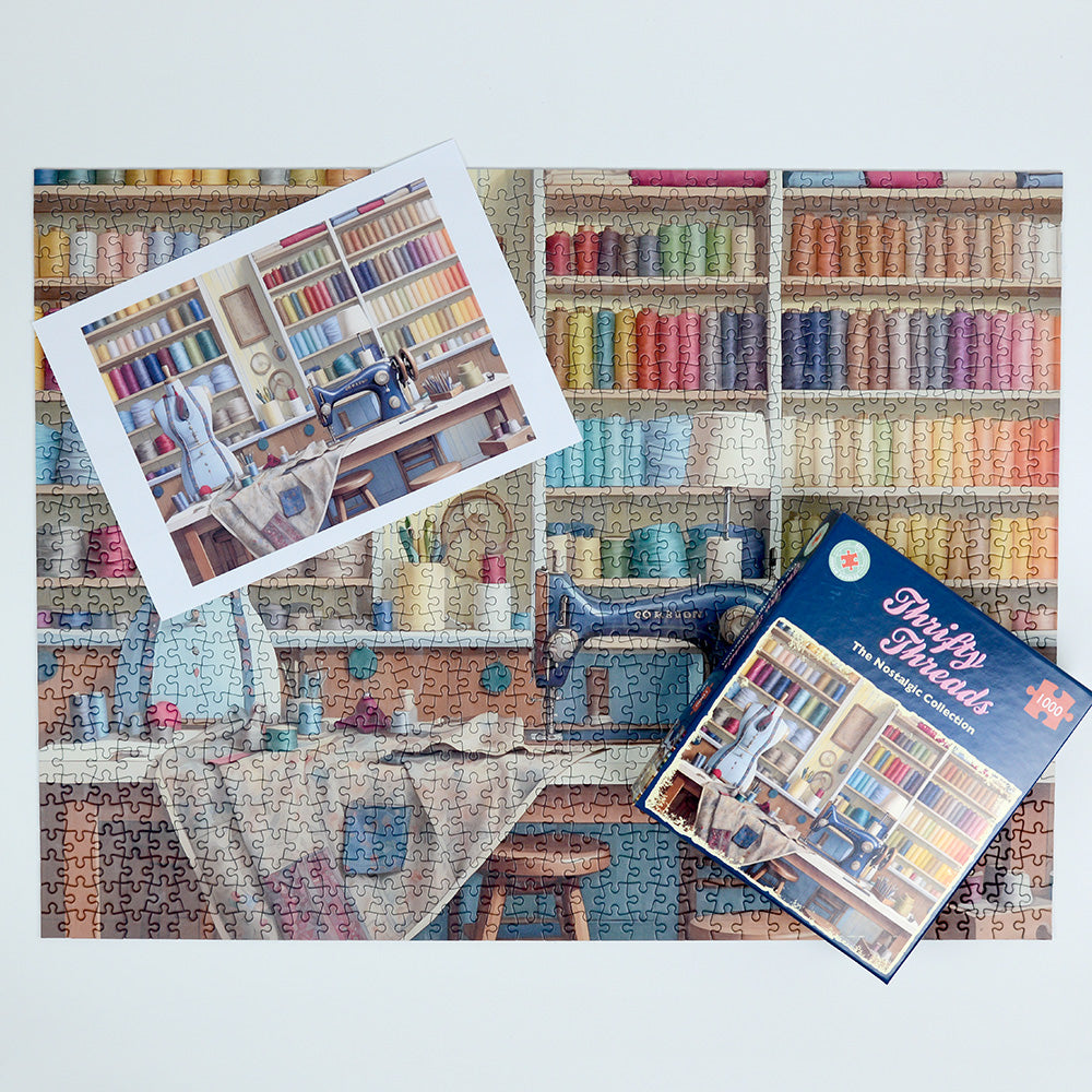 Thrifty Threads 1000 Piece Jigsaw Puzzle