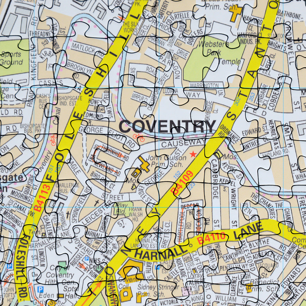 A to Z Map of  Coventry 1000 Piece Jigsaw