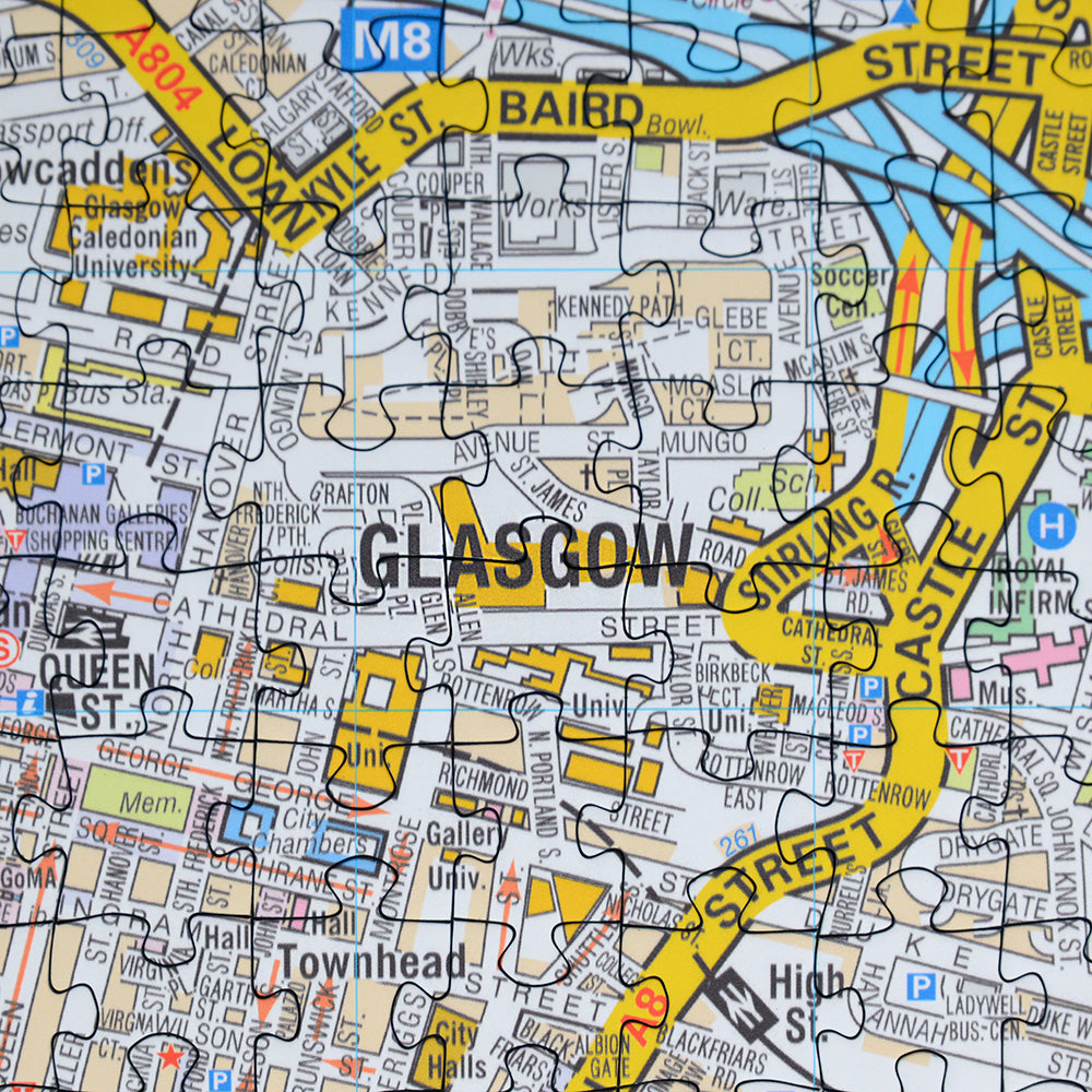 A to Z Map of  Glasgow 1000 Piece Jigsaw