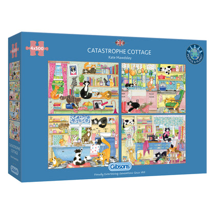 Catastrophe Cottage 4 x 500 Piece Jigsaw Puzzle