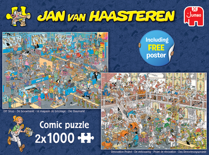 Jan Van Haasteren 'How Not to DIY' 2 x 1000 Piece Jigsaw Puzzles