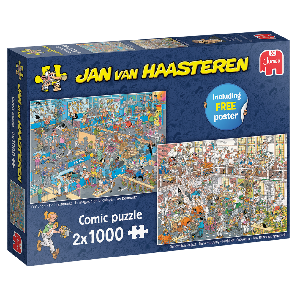 Jan Van Haasteren 'How Not to DIY' 2 x 1000 Piece Jigsaw Puzzles