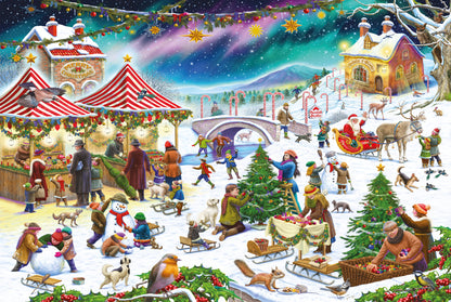 Christmas Village Fair - Rudolf Farkas 300 Piece Wooden Jigsaw Puzzle