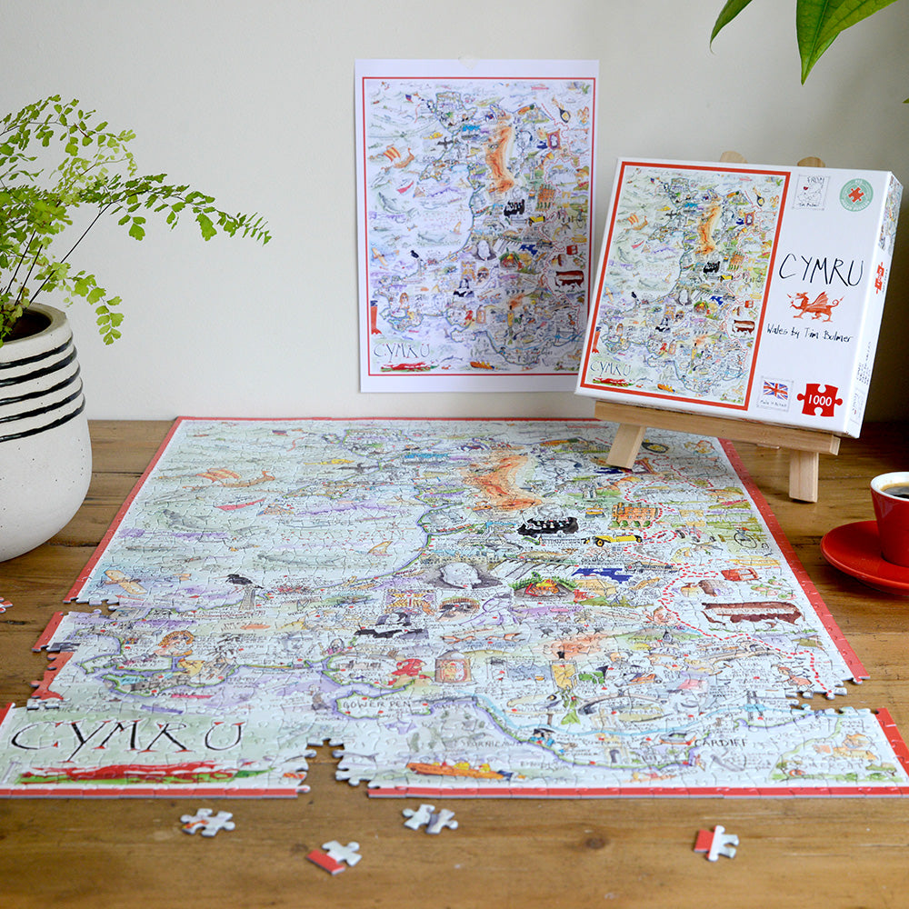 Tim Bulmer Map of Wales - 1000 Piece Jigsaw Puzzle