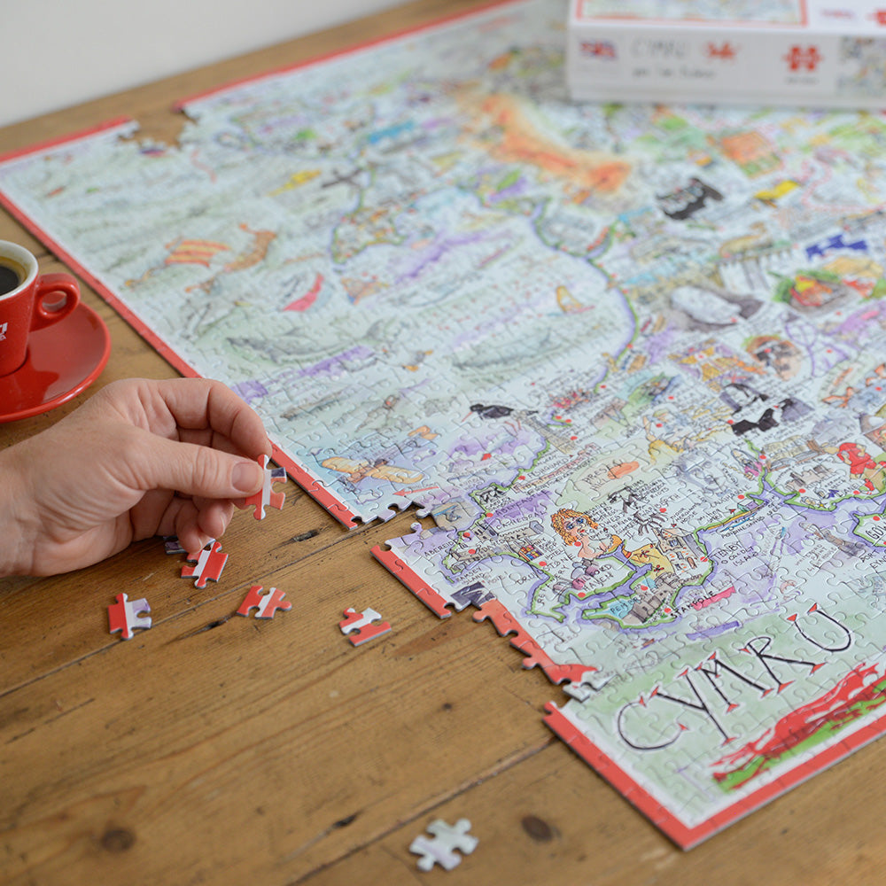 Tim Bulmer Map of Wales - 1000 Piece Jigsaw Puzzle