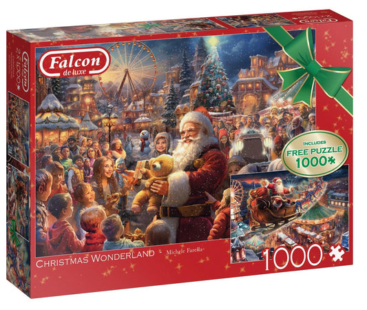 Falcon De Luxe Christmas Wonderland 2 x 1000 Piece Jigsaw Puzzles