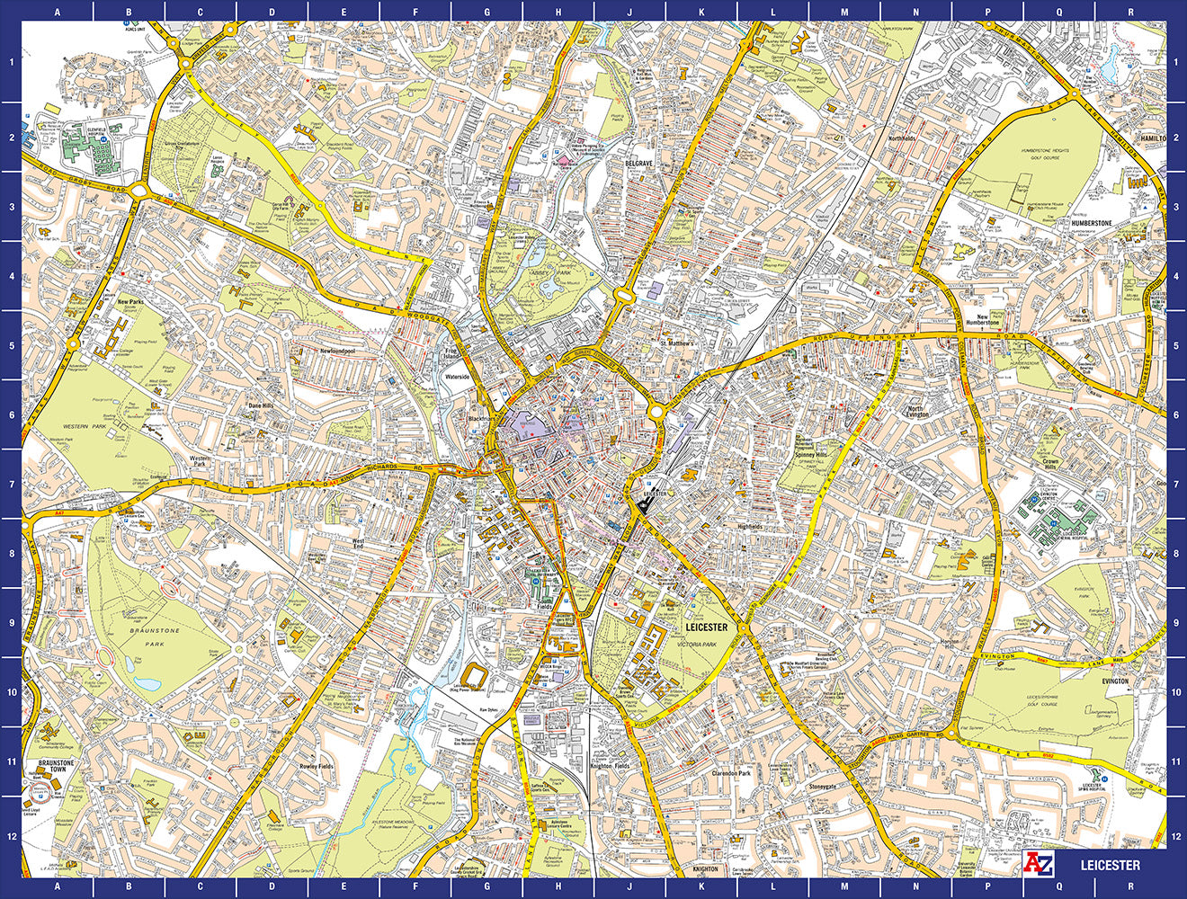 A to Z Map of  Leicester 1000 Piece Jigsaw