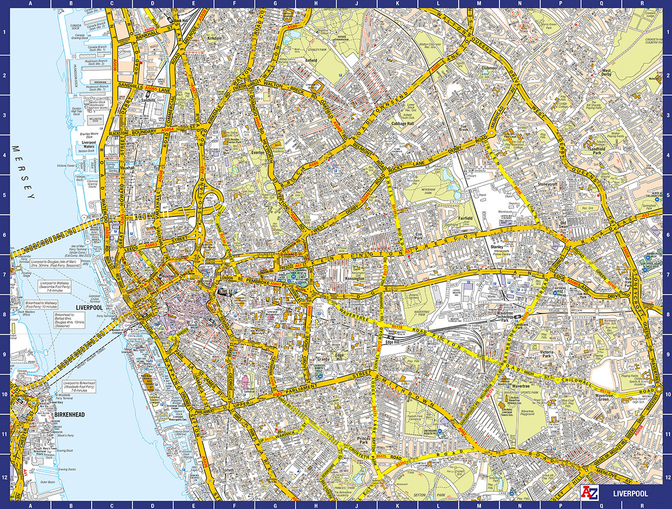 A to Z Map of  Liverpool 1000 Piece Jigsaw