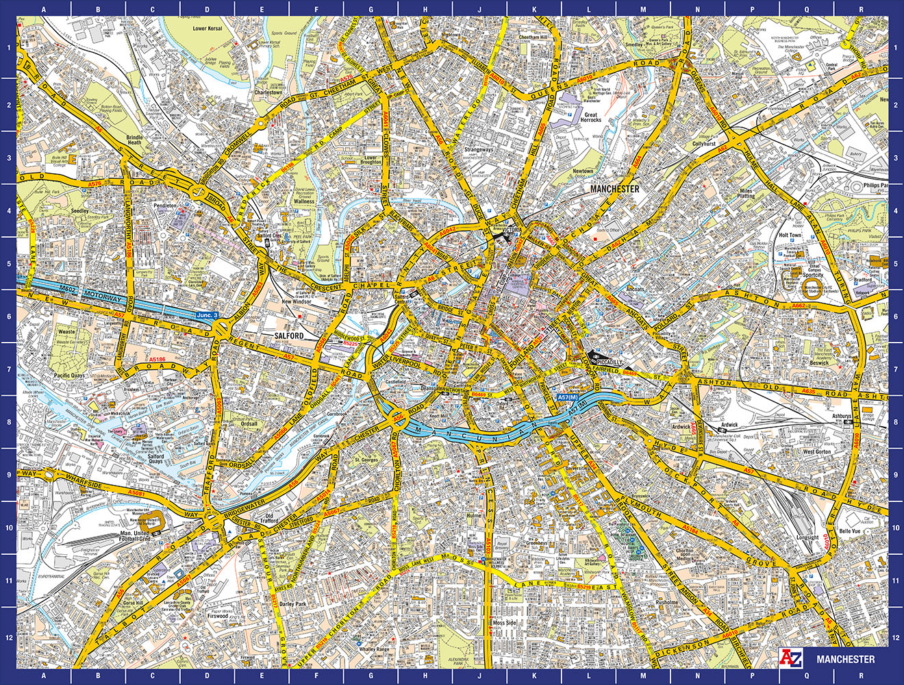 A to Z Map of Manchester 1000 Piece Jigsaw