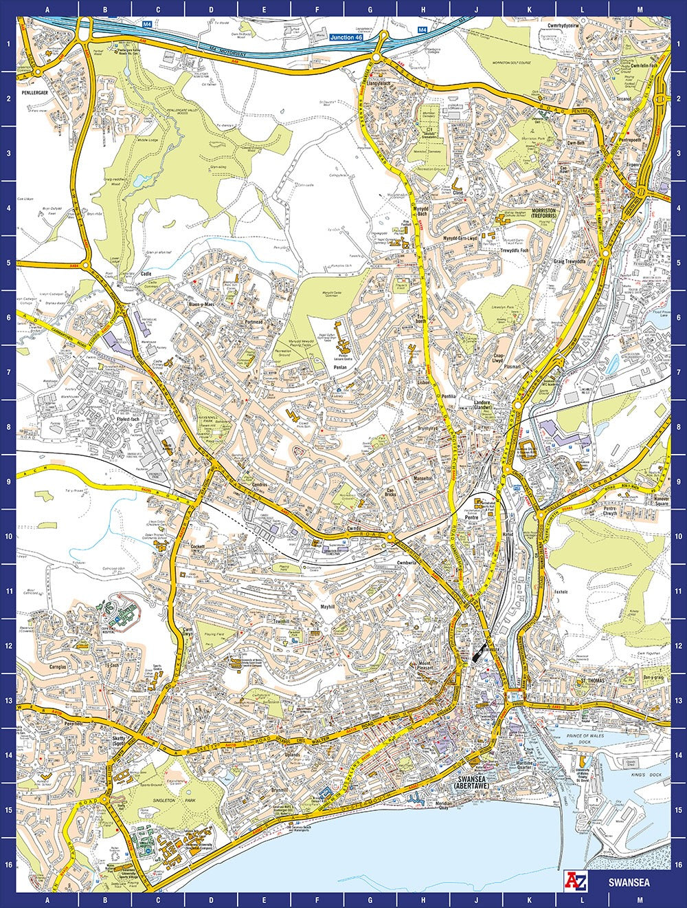 A to Z Map of  Swansea 1000 Piece Jigsaw