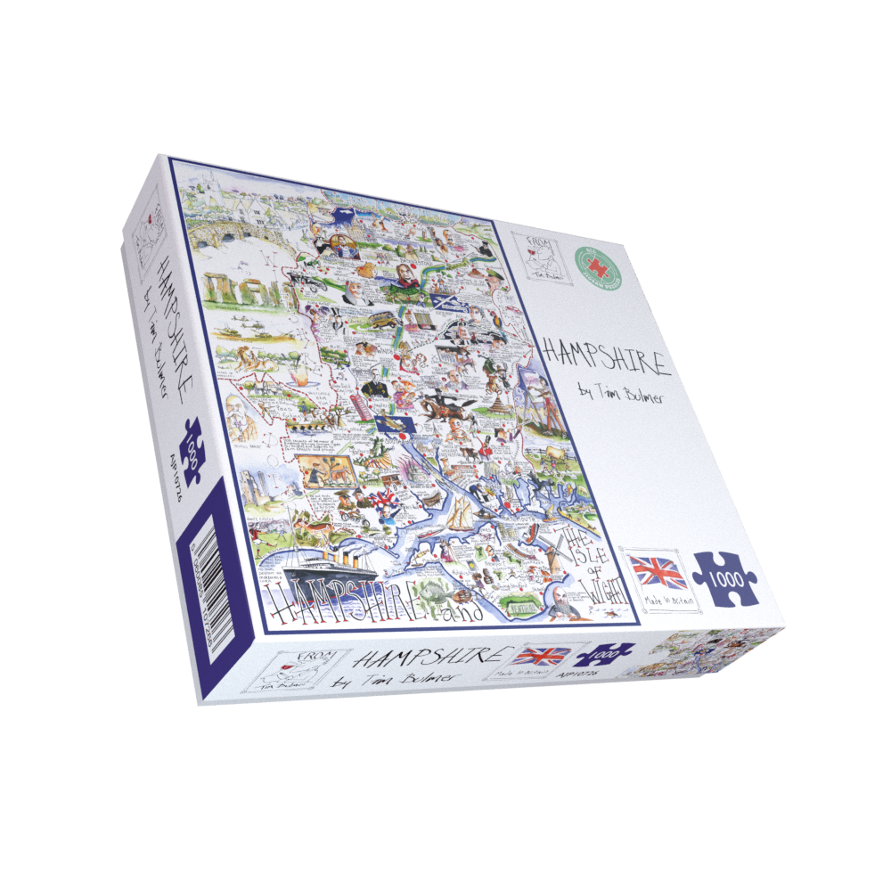 Map of Hampshire - Tim Bulmer 1000 Piece Jigsaw Puzzle