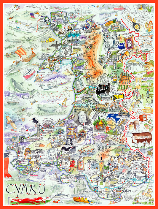 Tim Bulmer 300 Piece Map of Wales/Cymru Wooden Jigsaw Puzzle