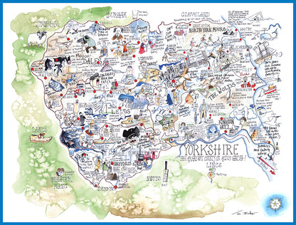 Map of Yorkshire - Tim Bulmer 1000 Piece Jigsaw Puzzle