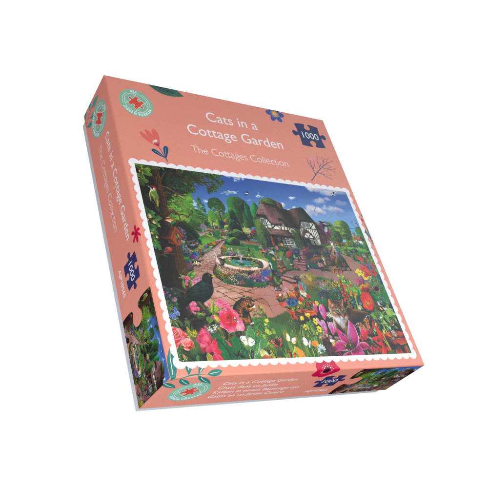 Cats in a Cottage Garden 1000 or 500 Piece Jigsaw Puzzles