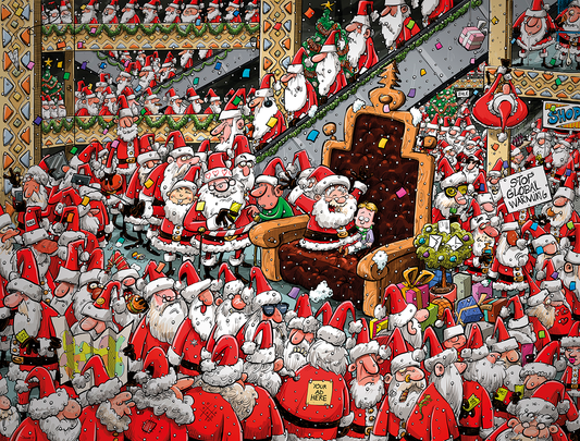 Chaos at Santa's Grotto - No. 14 1000 or 500XL Christmas jigsaw puzzle