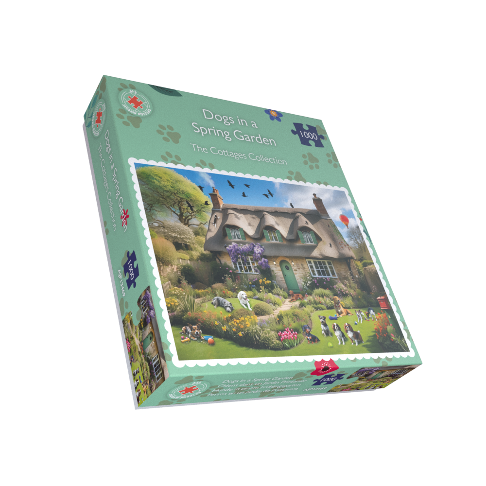 Dogs In A Spring Cottage Garden 1000 Piece Jigsaw