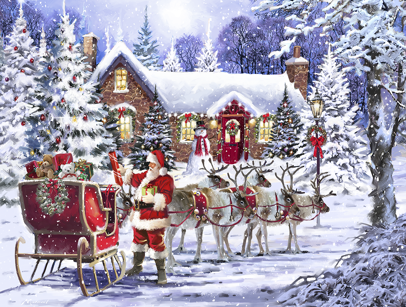 Santa's Visit 1000 Piece Jigsaw Puzzle