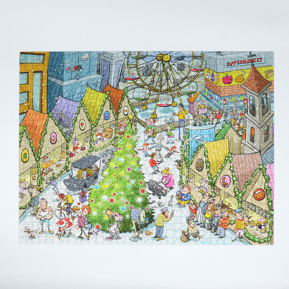 Djigsaw Vu at the Christmas Market 2 x 1000 Piece Jigsaw Puzzles