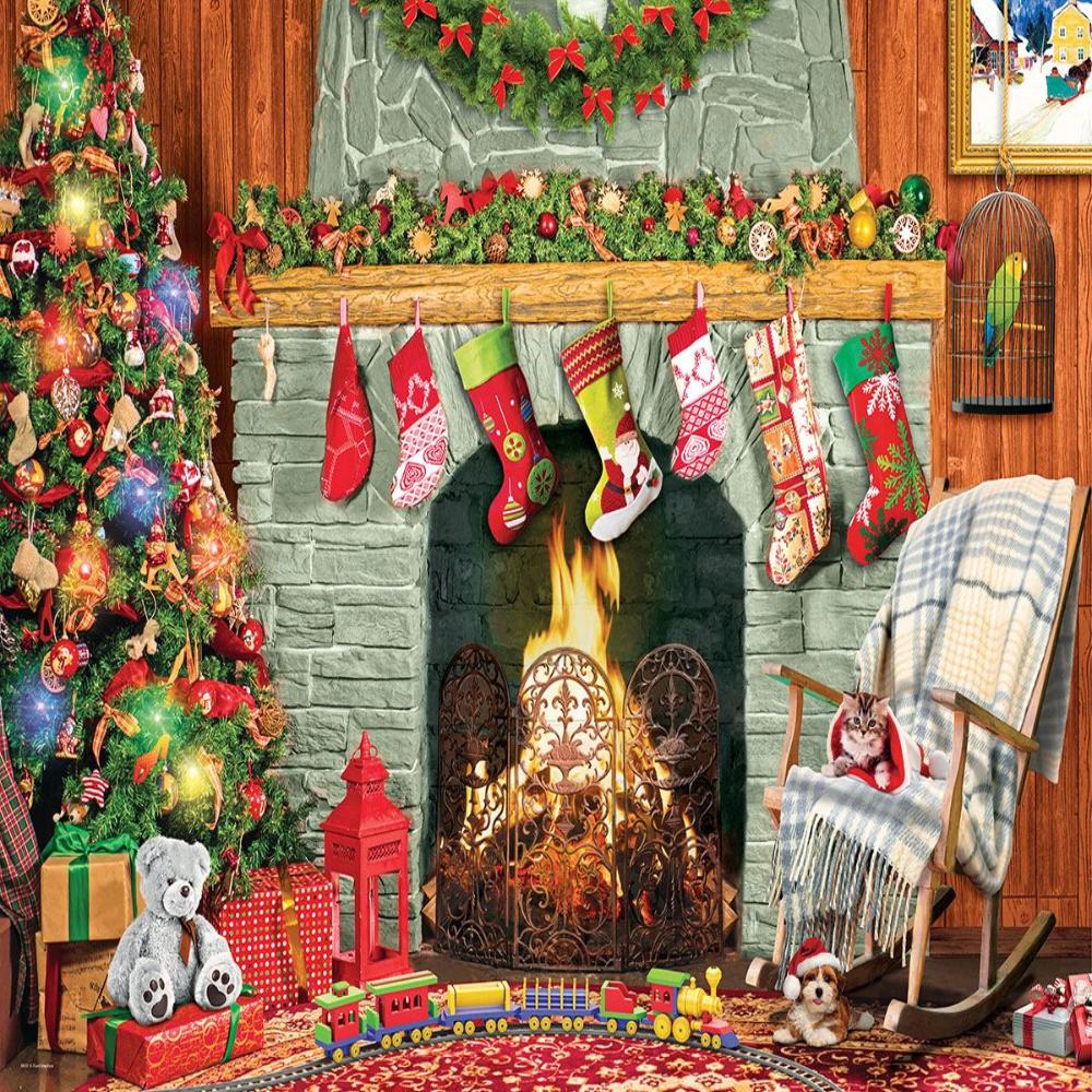 Christmas by the Fireplace 500 Piece Jigsaw Puzzle