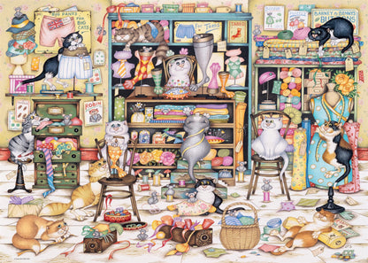 Mrs Hardwick's Haberdashery Crazy Cats 1000 Piece Jigsaw Puzzle