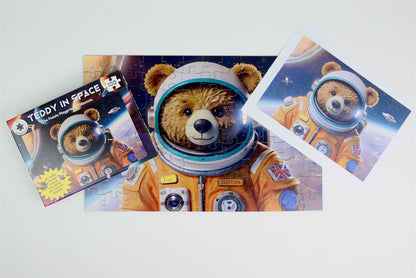 Teddy In Space 100 Piece Wooden Jigsaw Puzzle