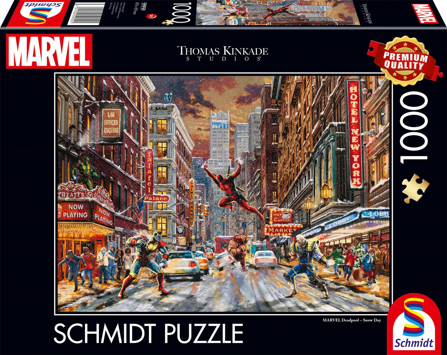 Thomas Kinkade: Marvel Deadpool Snow Day 1000 Piece Jigsaw Puzzle