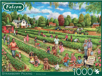 Falcon de luxe Strawberry Picking 1000 Piece JIgsaw Puzzle