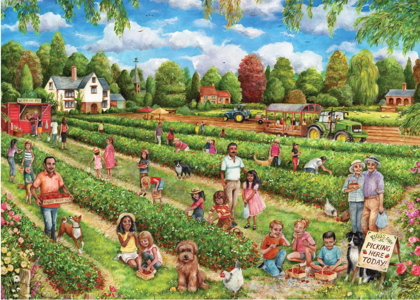 Falcon de luxe Strawberry Picking 1000 Piece JIgsaw Puzzle