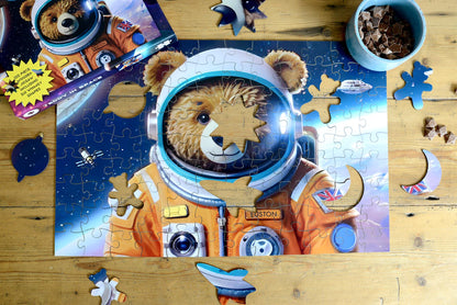 Teddy In Space 100 Piece Wooden Jigsaw Puzzle