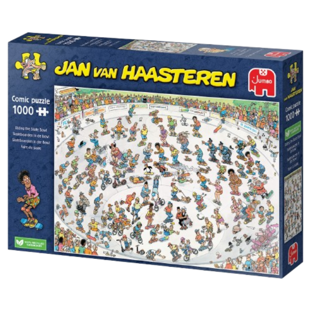 Jan Van Haasteren Riding the Skate Bowl  1000 Piece Jigsaw Puzzle