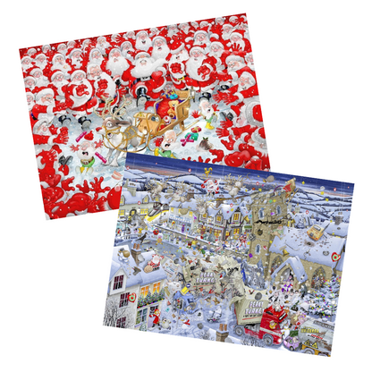 Mike Jupp's Cheery Christmas 1000 Piece Jigsaw Puzzle Bundle