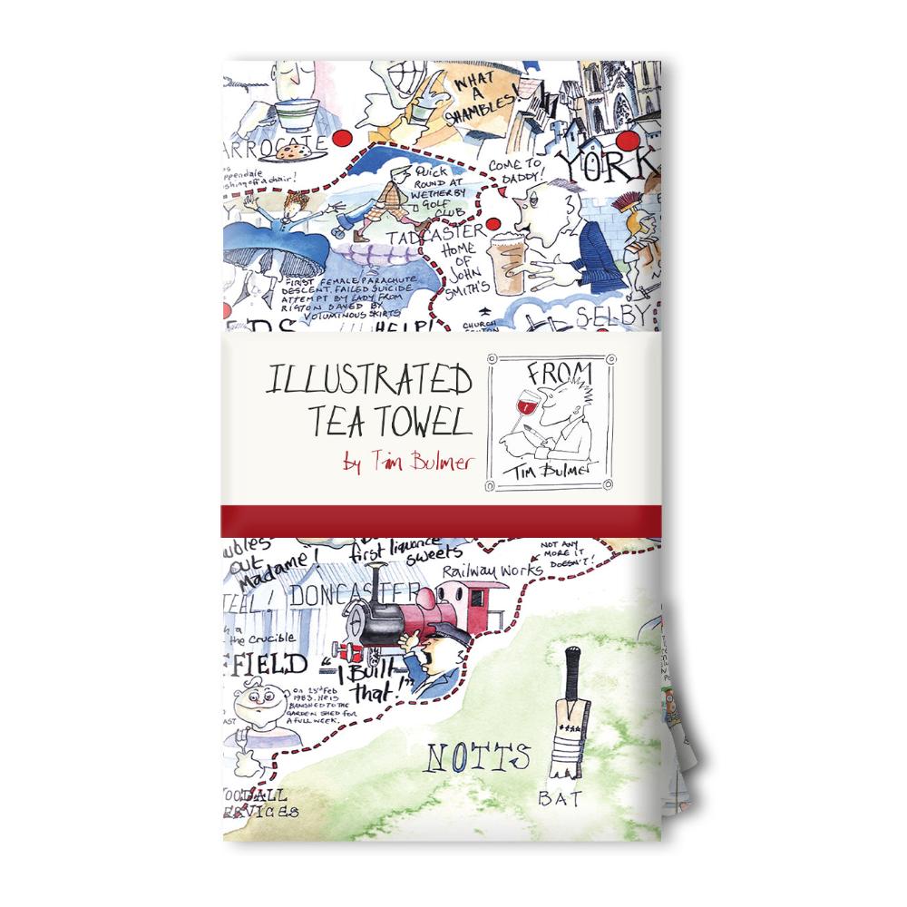 Tim Bulmer's Yorkshire Map Jigsaw & Tea Towel Gift Bundle