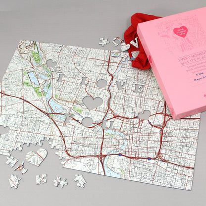 I Love You - Hometown US Map Puzzle